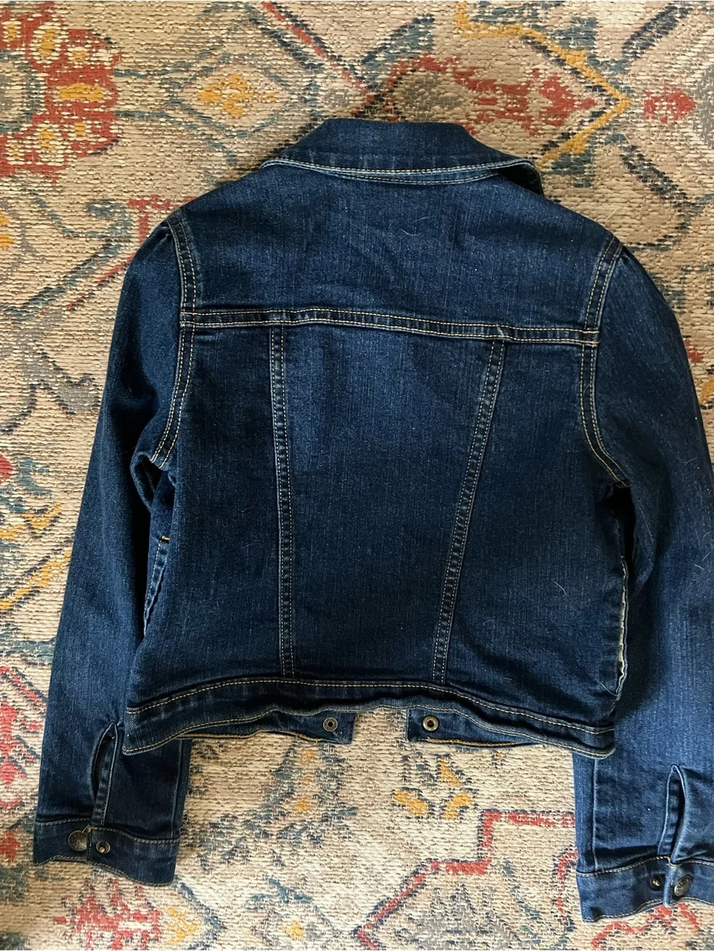 Girls Classic Dark Wash Denim Jacket - Blue